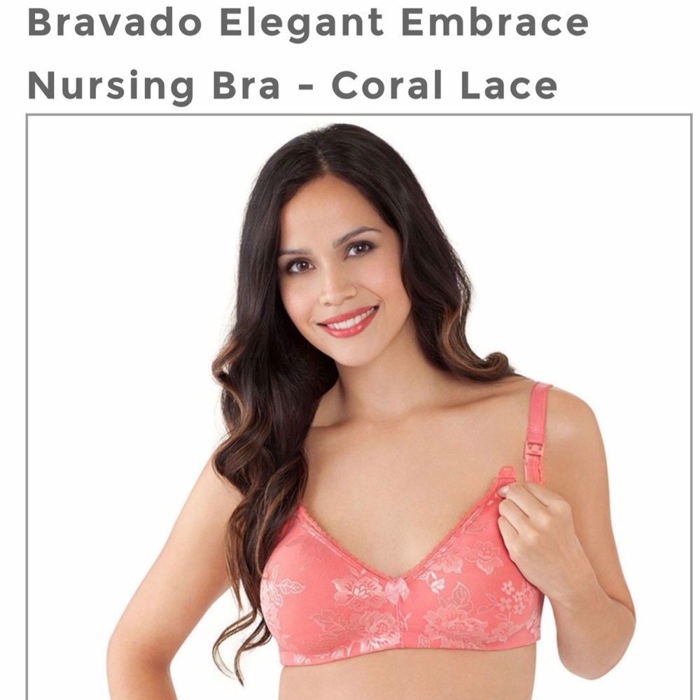 Bravado Coral Lace elegant nursing convertible Bra size 38 D/DD